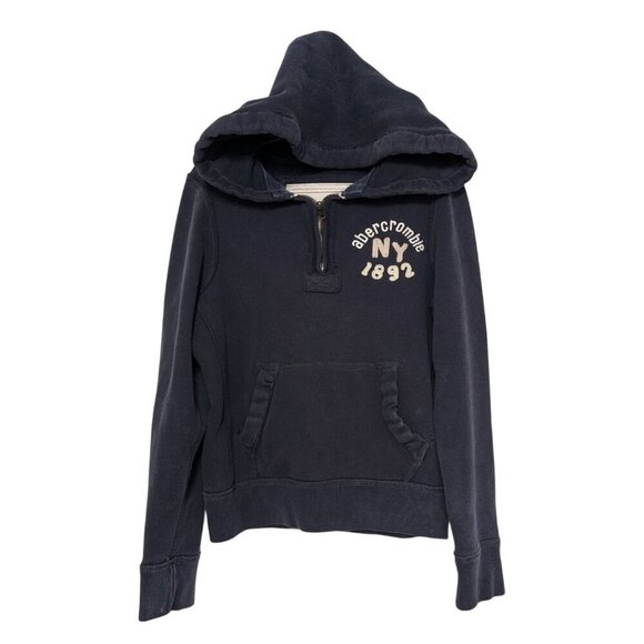 Abercrombie Fitch Indian Head Muscle Hoodie Kids Size XL Blue Hooded Sweatshirt - Picture 2 of 13